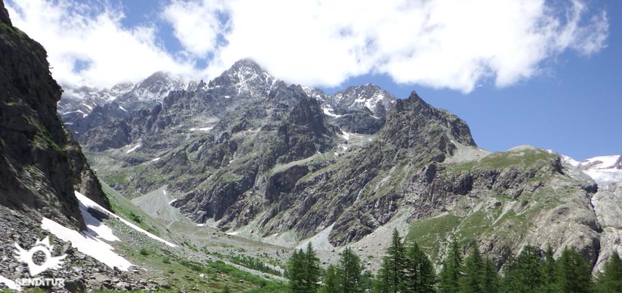 View of the Ecrins massif