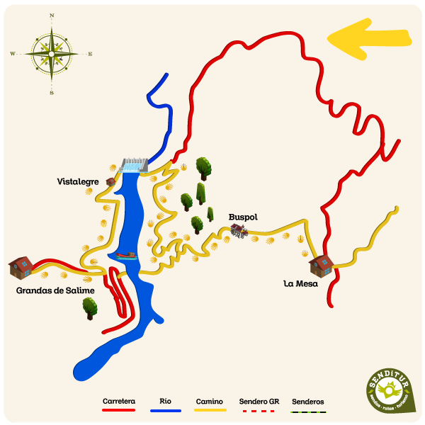 Mapa de la Etapa 06 La Mesa-Grandas de Salime del Camino Primitivo