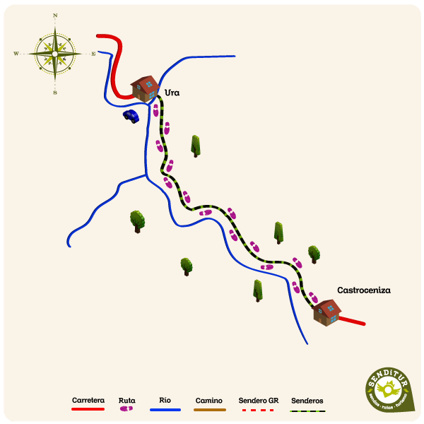 Mapa de la ruta del Desfiladero de Mataviejas