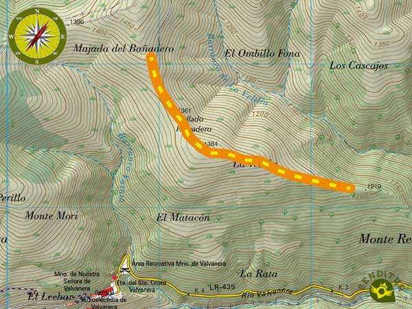 Mapa topográfico del Enlace del GR 93 con la Ruta de Valvanera