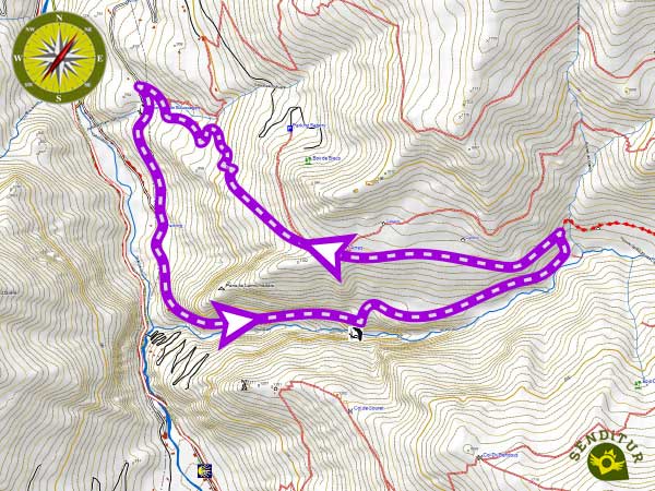Mapa topográfico del Chemin de la Mature